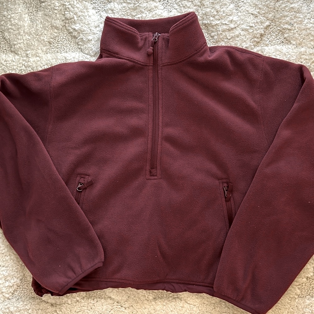 aritzia tna snoday polar fleece 1/2 zip